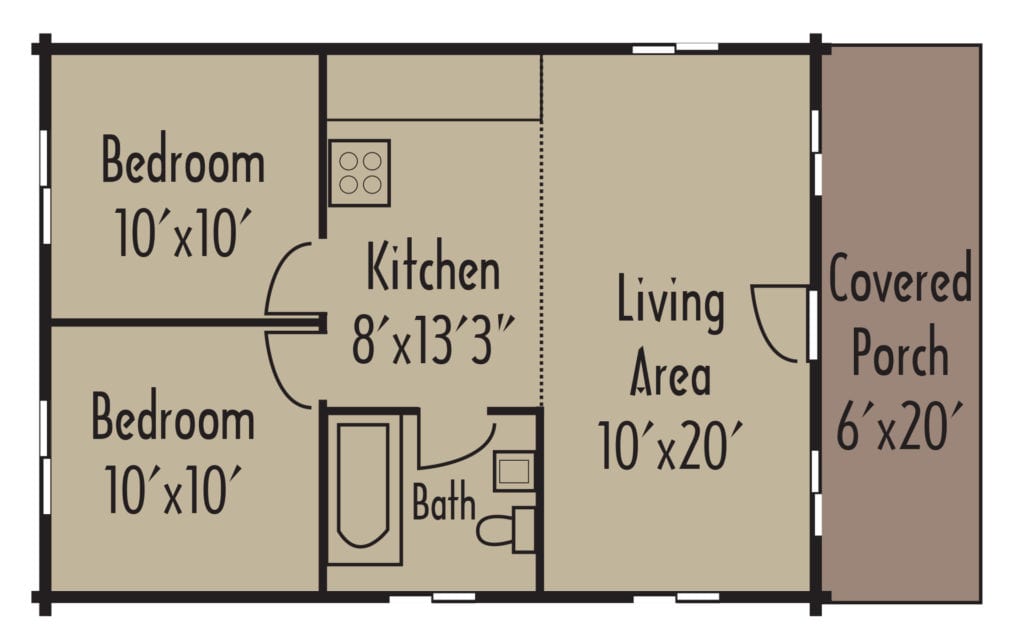 Cabin Lakeview 1stFloor - Coventry Log Homes