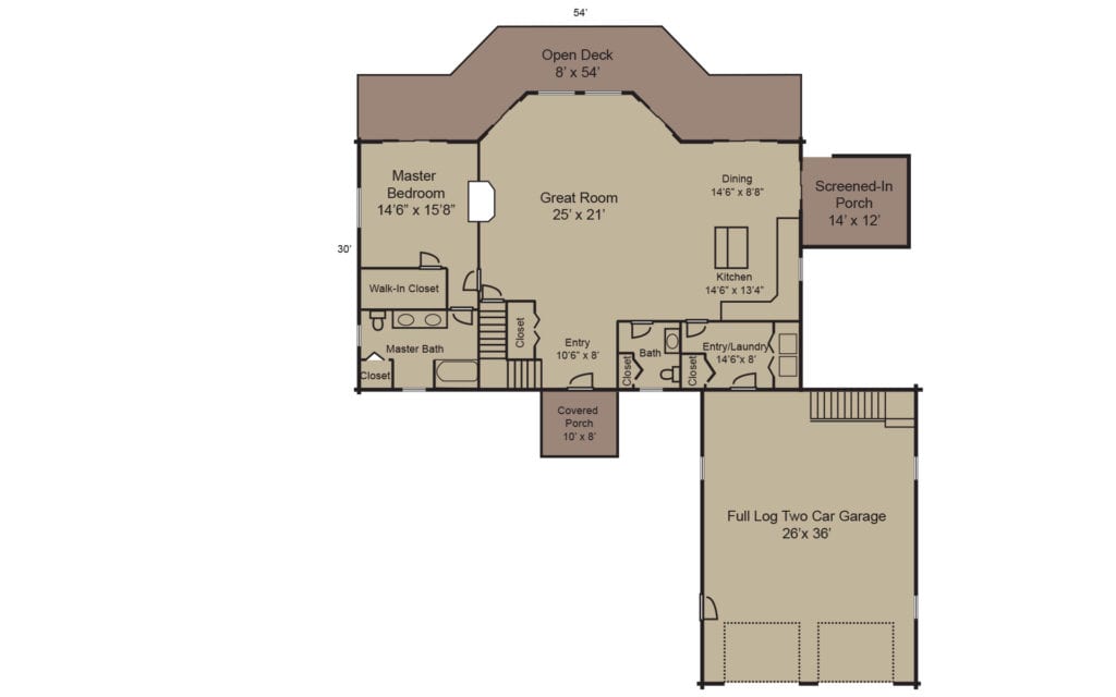 Craftsman Bayview 1stFloorH Craftsman Bayview 1stFloorH - Coventry Log Homes