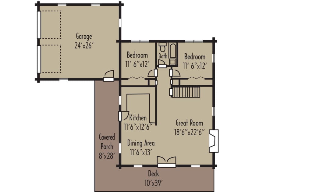 Craftsman Cheyenne 1stFloorH Craftsman Cheyenne 1stFloorH - Coventry Log Homes