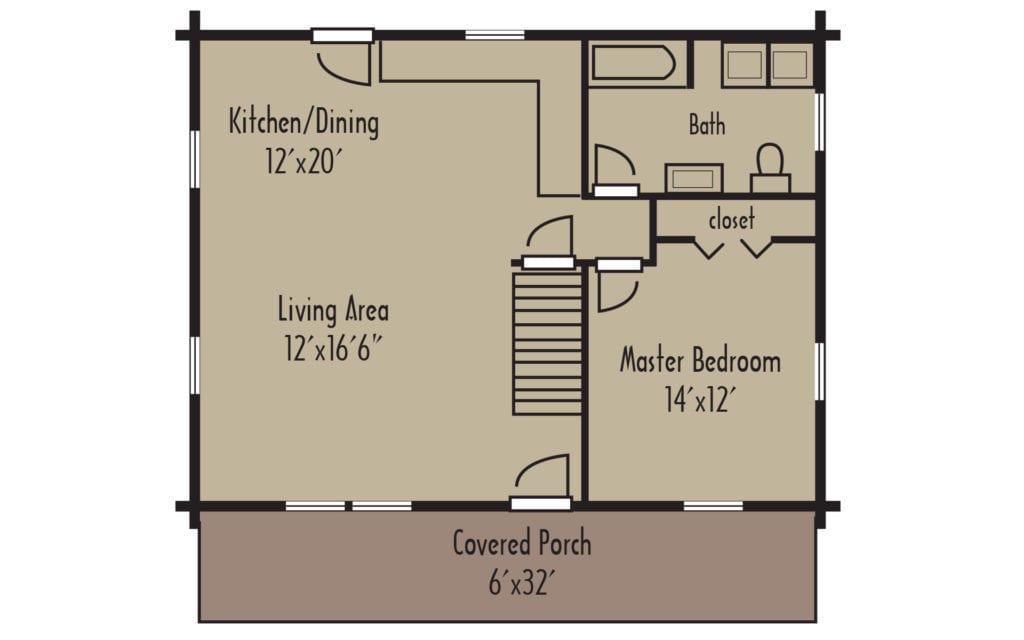 Craftsman Mansfield 1stFloorH Craftsman Mansfield 1stFloorH - Coventry Log Homes