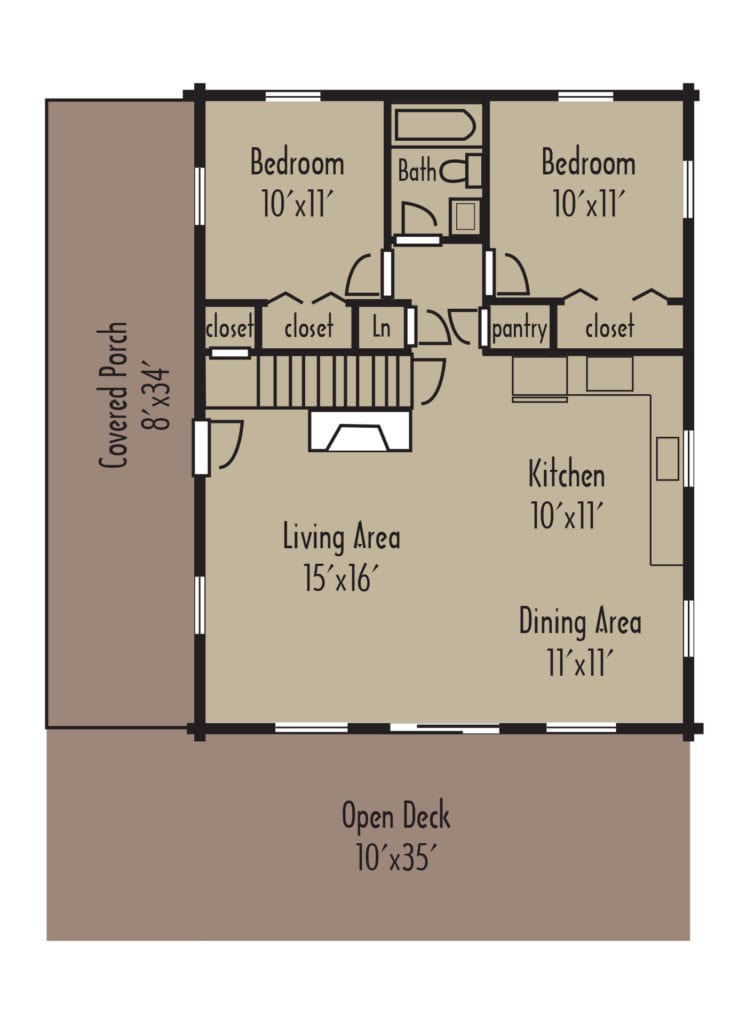 Craftsman Skyline 1stFloor - Coventry Log Homes