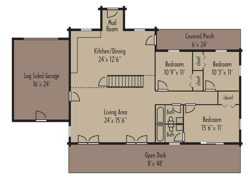 SilverRanch PLAN firstfloor SilverRanch PLAN firstfloor - Coventry Log Homes