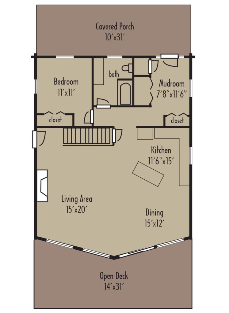 Tradesman Aspen 1stFloor - Coventry Log Homes