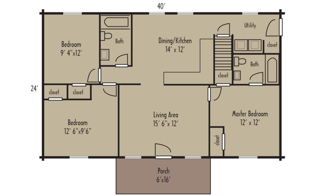 Tradesman Braxton 1stFloorH - Coventry Log Homes