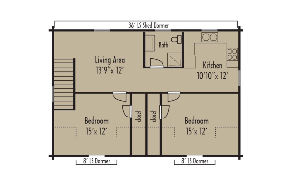 Tradesman Garage Apartment 2ndFloorH - Coventry Log Homes