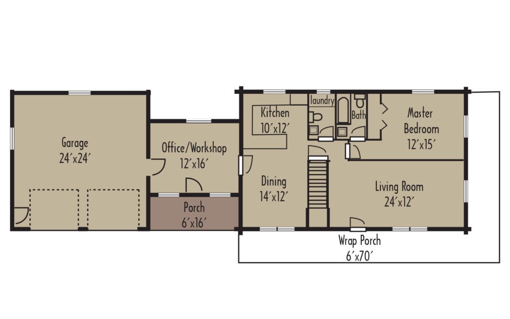 Tradesman Homestead 1stFloorH - Coventry Log Homes
