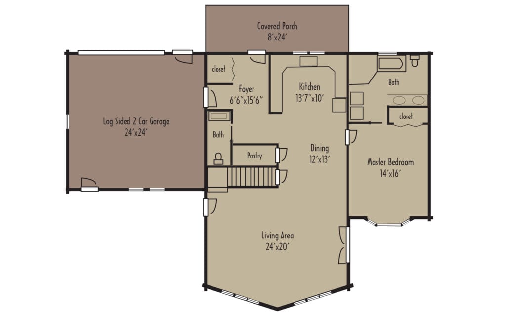 Tradesman Rivers Edge 1stFloorH - Coventry Log Homes