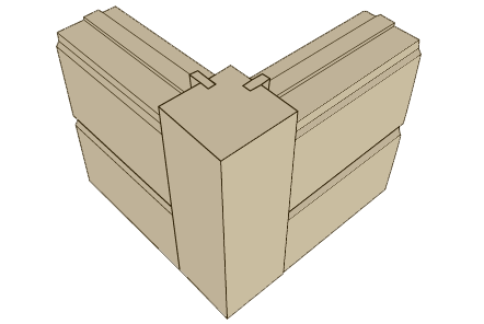log homes Spline Post corner detail - Coventry Log Homes